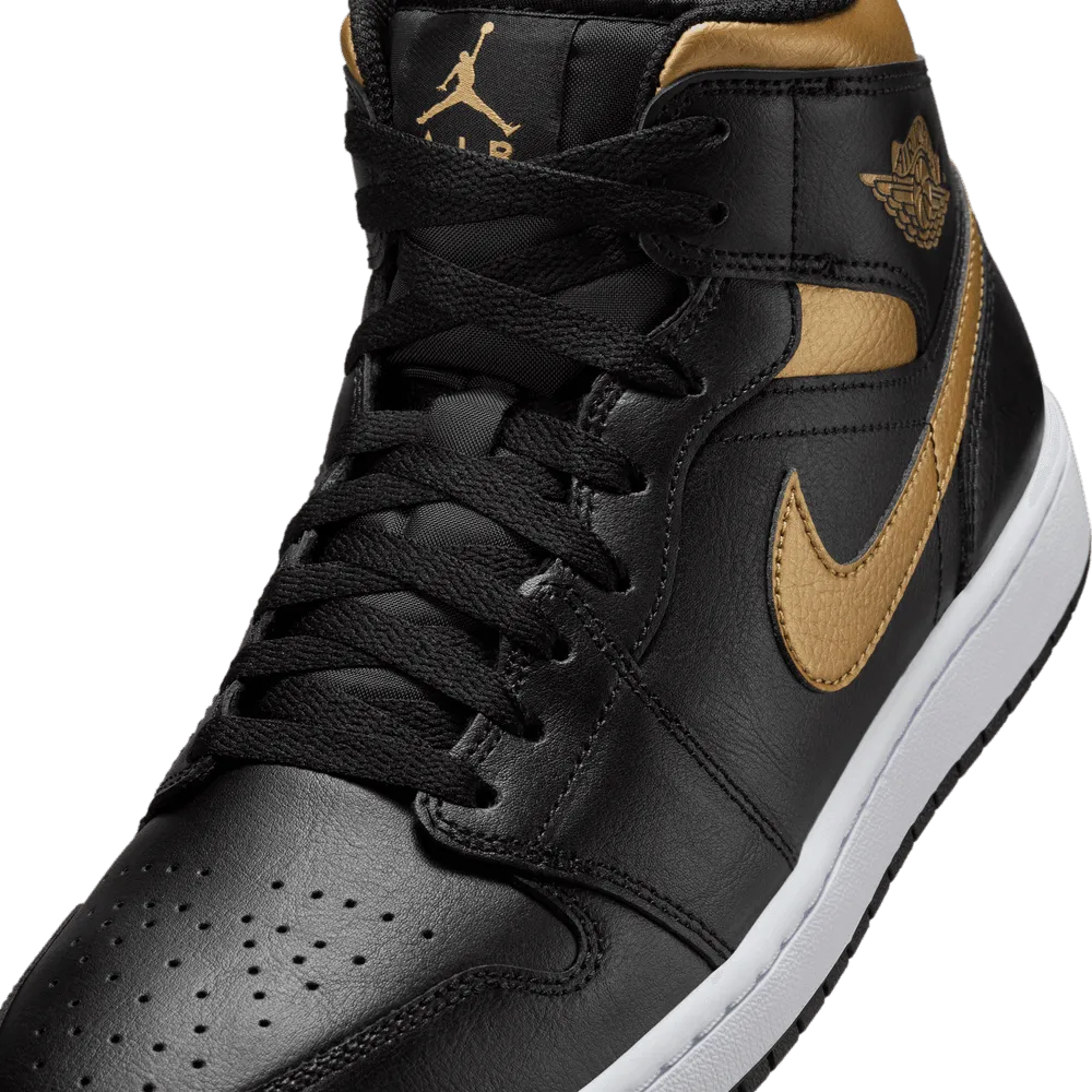 Air Jordan 1 Mid 'Black Metallic Gold'