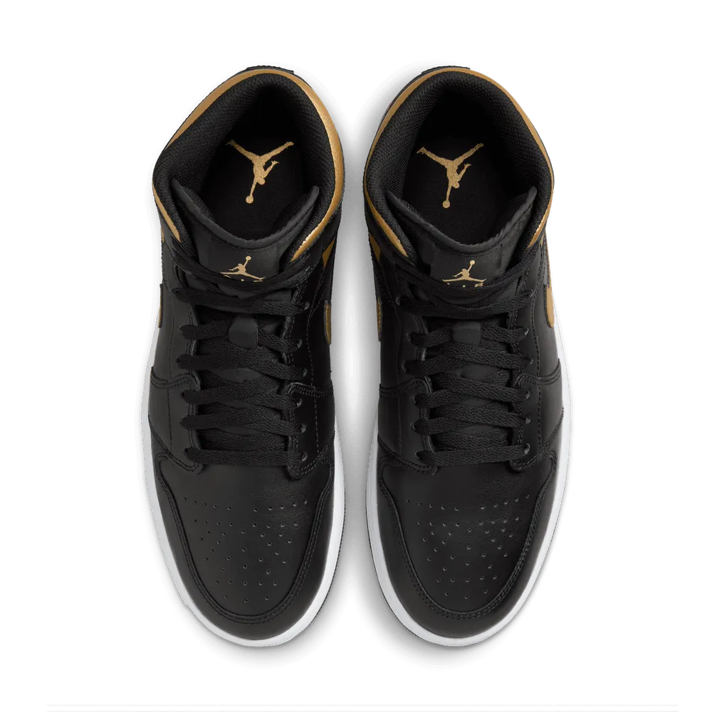 Air Jordan 1 Mid 'Black Metallic Gold'