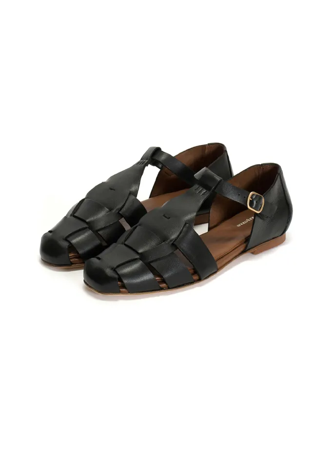 Anonymous - Lain flats Soft calf Sort