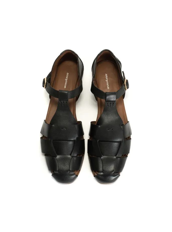 Anonymous - Lain flats Soft calf Sort