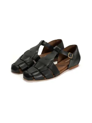 Anonymous - Lain flats Soft calf Sort