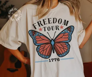 Freedom Tour Butterfly | Comfort Colors Fourth of July Tee