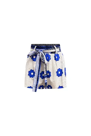 Ifeka Shorts - Blue and white Khanga Print