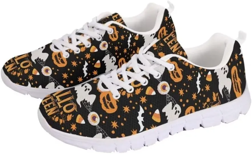 Jeiento Thanksgiving Shoes for Women Men Running Shoes Fall Pumpkin Maple Leaf Comfort Footwear Trainers Mesh Shoes Sneakers