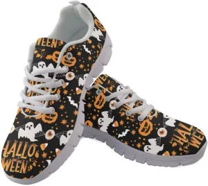 Jeiento Thanksgiving Shoes for Women Men Running Shoes Fall Pumpkin Maple Leaf Comfort Footwear Trainers Mesh Shoes Sneakers