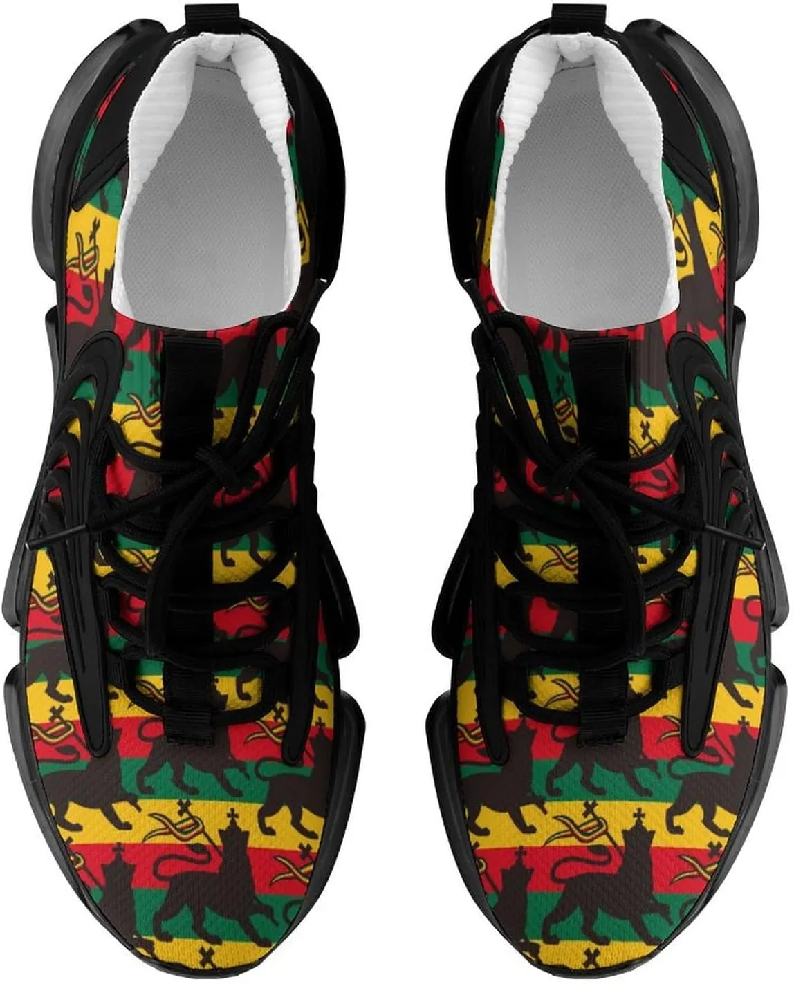 Rastafarian Flag with Lion Running Shoes for Men Low Top Athletic Training Shoe Sports Walking Shoes Non-Slip Gym Sneakers