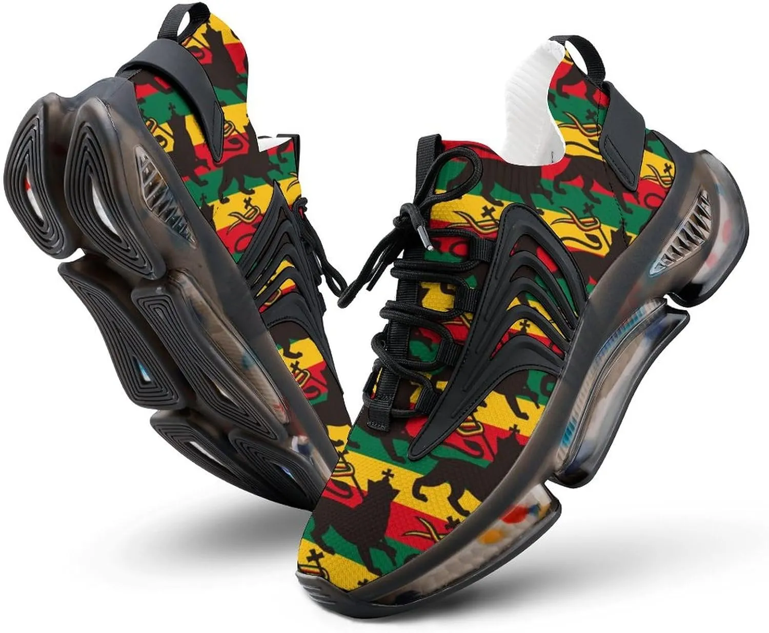 Rastafarian Flag with Lion Running Shoes for Men Low Top Athletic Training Shoe Sports Walking Shoes Non-Slip Gym Sneakers