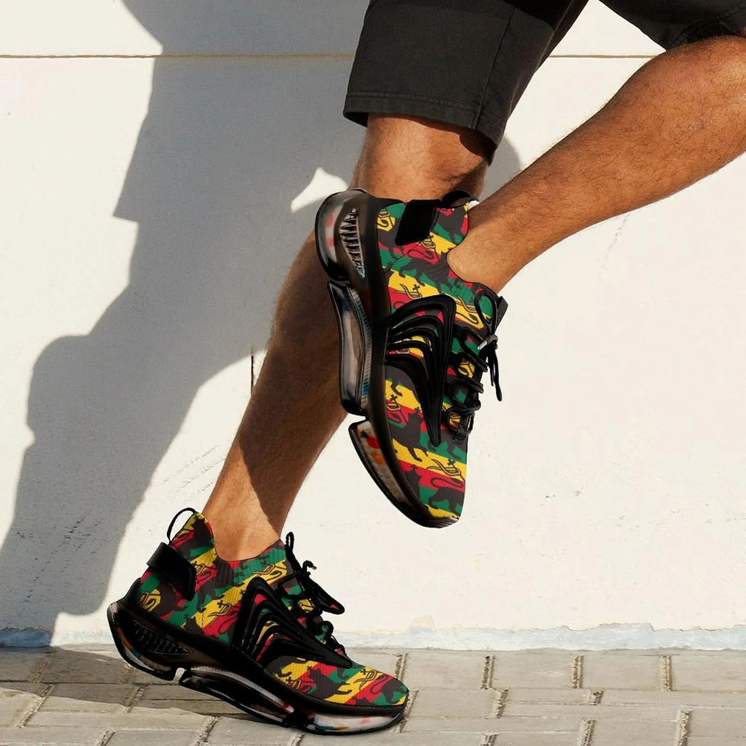 Rastafarian Flag with Lion Running Shoes for Men Low Top Athletic Training Shoe Sports Walking Shoes Non-Slip Gym Sneakers
