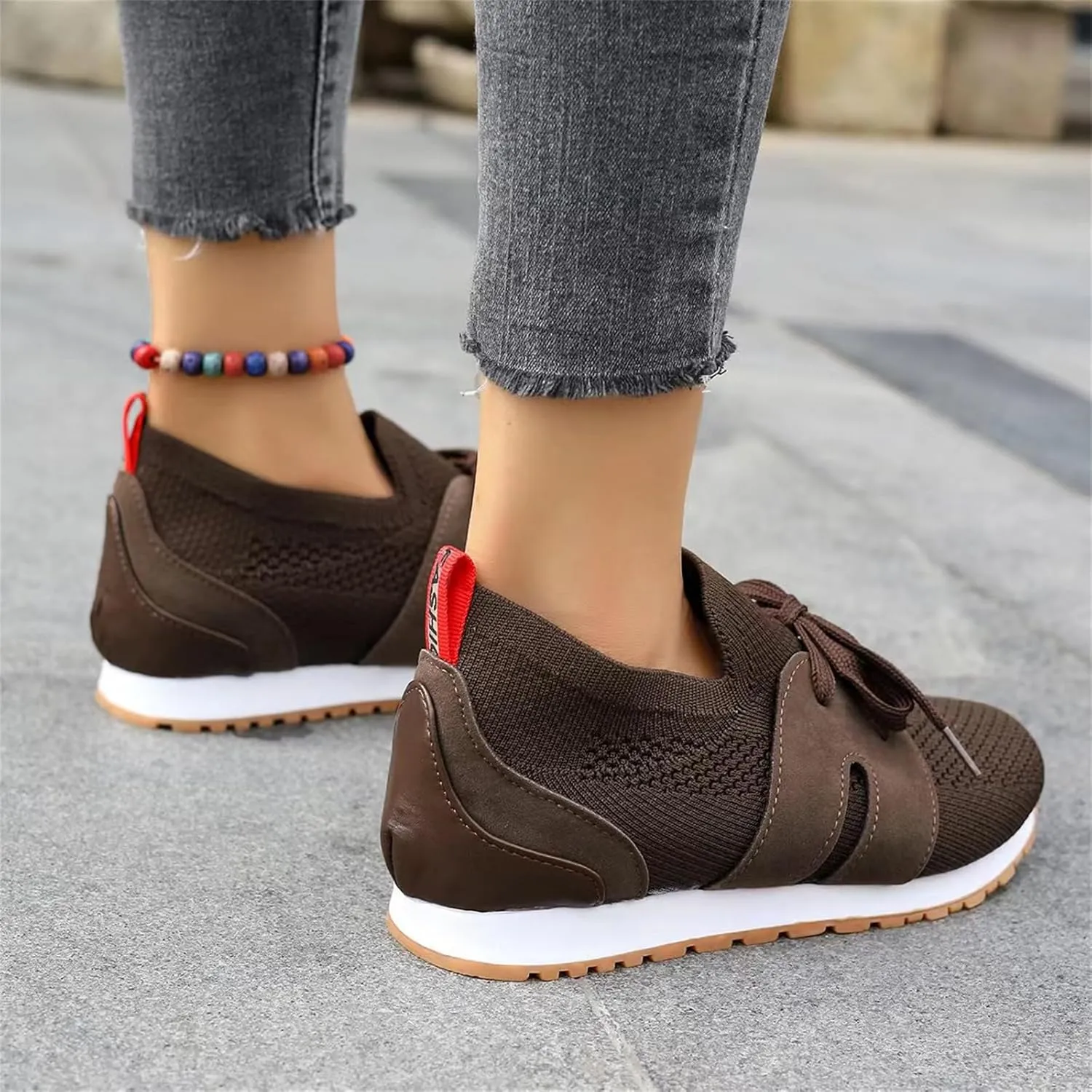 Slip On Sneakers Women Arch Support Running Shoes Non Slip Walking Shoes Lightweight Fashion Gym Workout Tennis Shoes