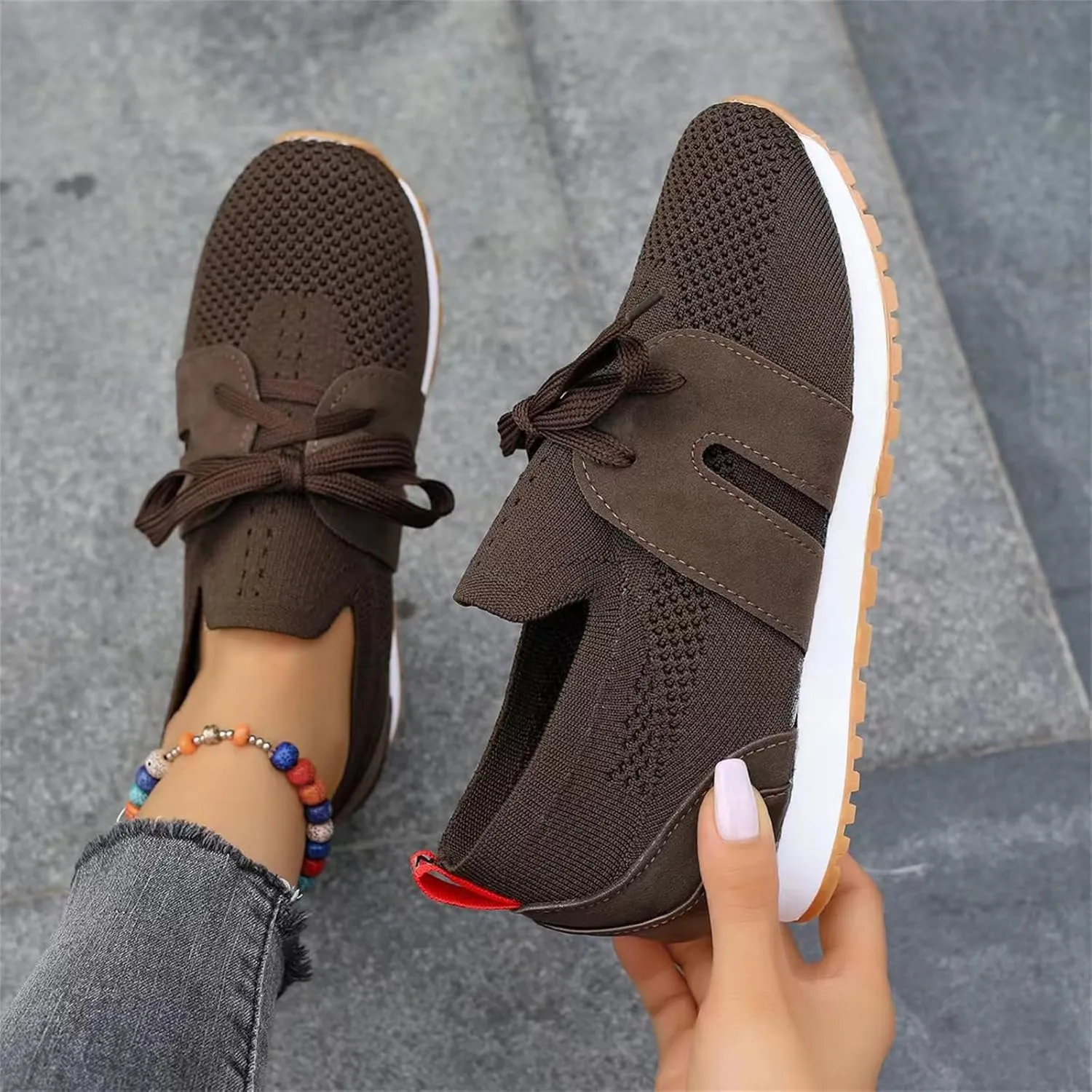 Slip On Sneakers Women Arch Support Running Shoes Non Slip Walking Shoes Lightweight Fashion Gym Workout Tennis Shoes