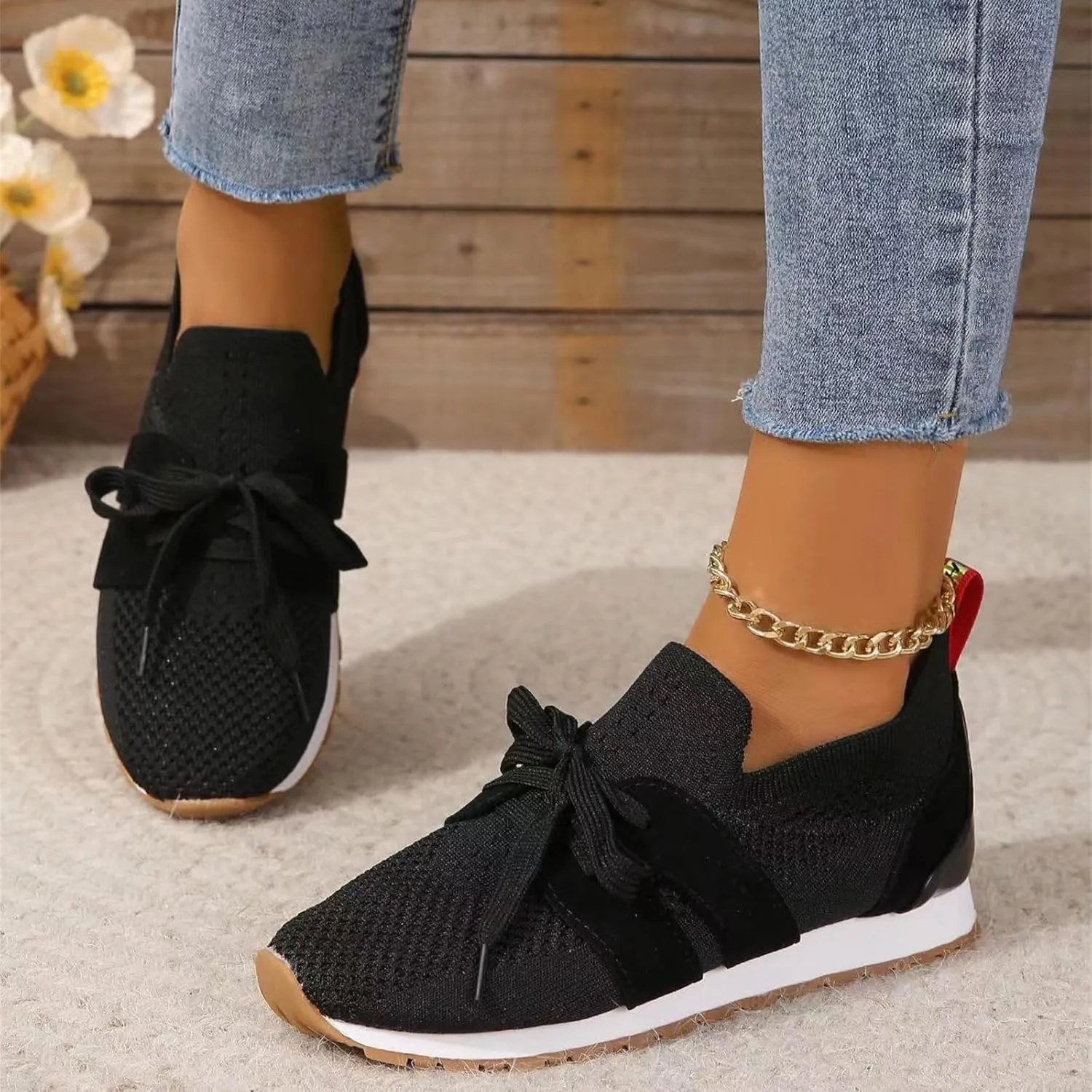 Slip On Sneakers Women Arch Support Running Shoes Non Slip Walking Shoes Lightweight Fashion Gym Workout Tennis Shoes