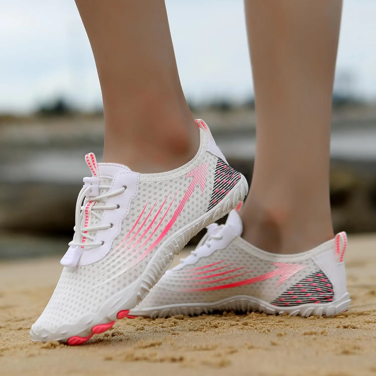 Womens Barefoot Shoes Wide Toe Box Slip On Walking Shoes Grounded Footwear for Women with Neuropathy Breathable Lightweight Hiking Zero Drop