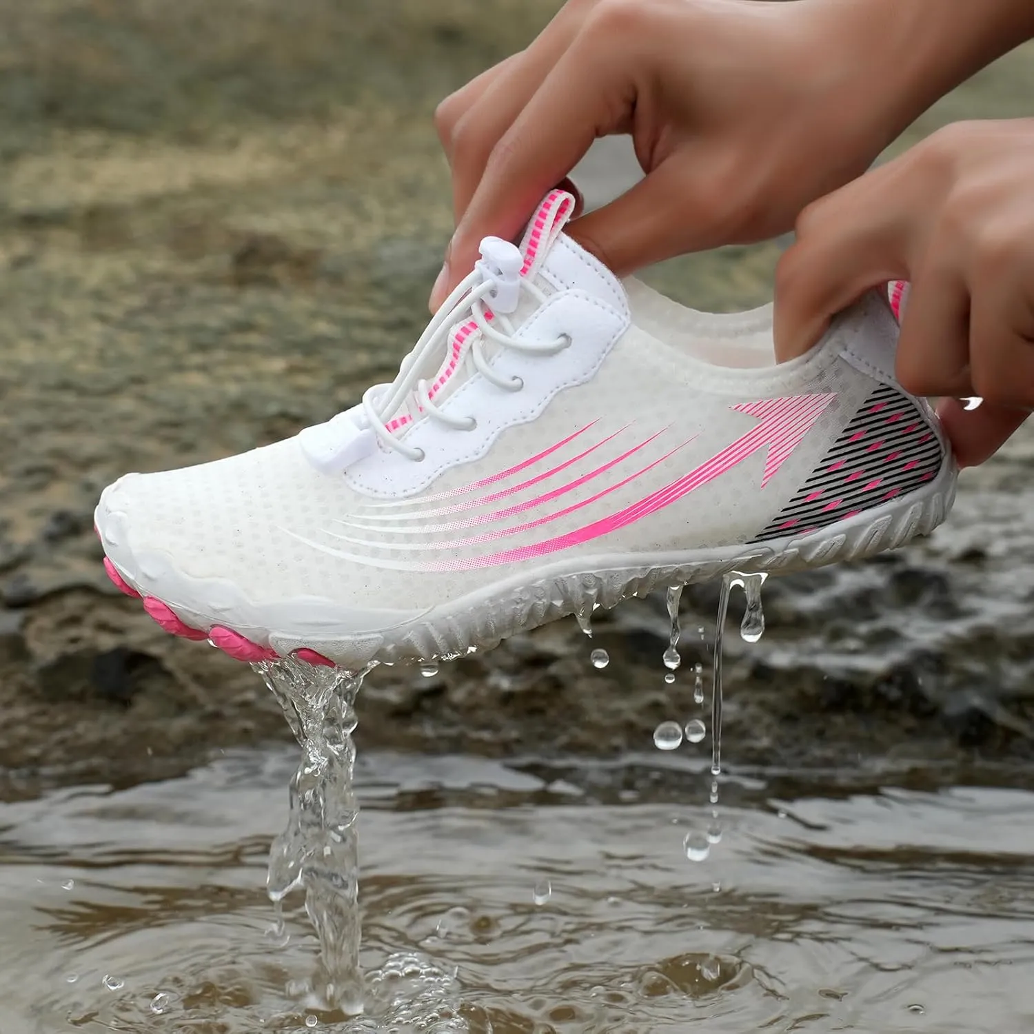 Womens Barefoot Shoes Wide Toe Box Slip On Walking Shoes Grounded Footwear for Women with Neuropathy Breathable Lightweight Hiking Zero Drop