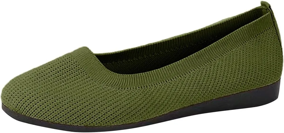 Women's Flat Shoes Flying Weave Round Toe Shallow Mouth Retro Colorblocking One Foot Stirrup Casual Work Single Shoes