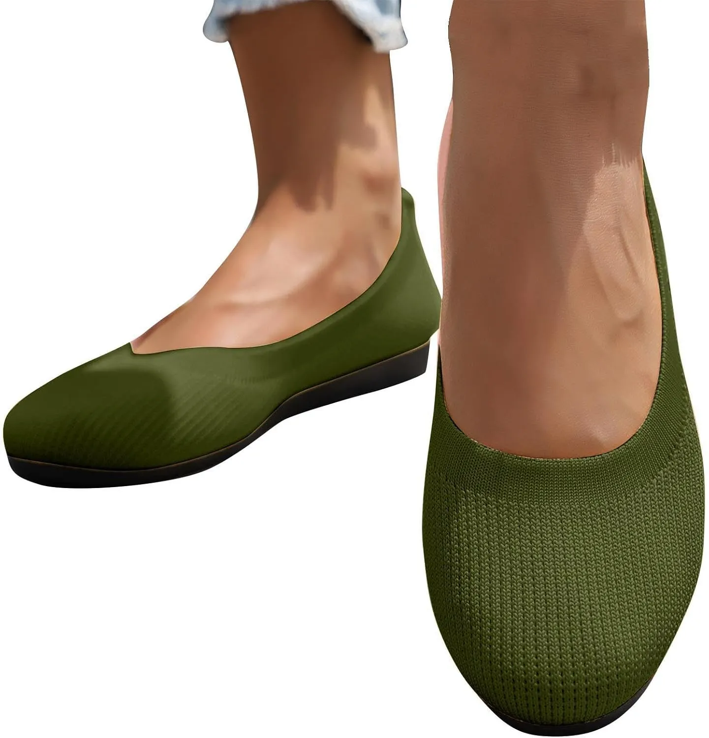 Women's Flat Shoes Flying Weave Round Toe Shallow Mouth Retro Colorblocking One Foot Stirrup Casual Work Single Shoes